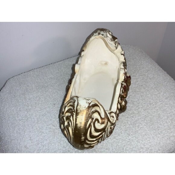 Ceramic Dish/Planter Centerpiece Ornate by Acson Japan Gold Color scroll floral - Picture 3 of 8